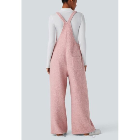 Women's Pink Fleece Jumpsuit - Picture 2 of 11